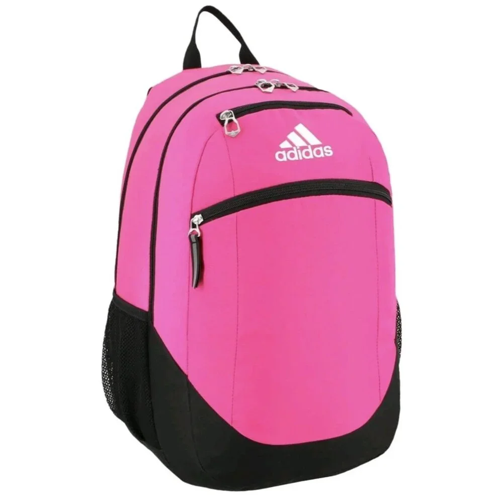Adidas Striker II Team School Backpack Media Pocket Laptop Storage Shock Pink